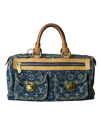 Neo Speedy 25 Monogram Denim Blue DB SP0075, front view